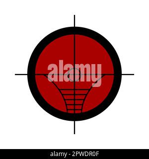 Military sniper or hunting scope cartoon illustration Stock Vector