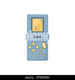 Vintage portable game console flat vector illustration Stock Vector