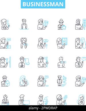 Ceo line icons, signs, vector set, outline illustration concept Stock ...