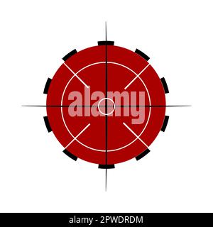 Circular red crosshair target cartoon illustration Stock Vector