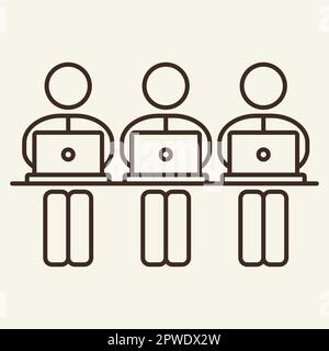 Workers line icon Stock Vector
