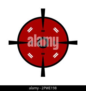 Red weapon viewfinder cartoon illustration Stock Vector