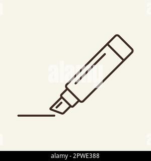Felt tip pen line icon Stock Vector