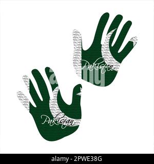 Hand drawn vector illustration with pakistan flag pattern great for poster, magazine and web design Stock Vector