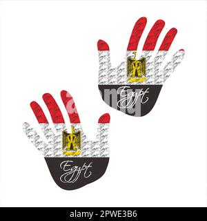 Hand drawn vector illustration with egypt flag pattern great for poster, magazine and web design Stock Vector