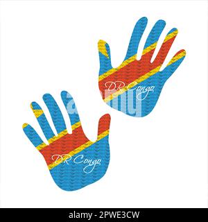DR Congo flag in an abstract ripped design. Modern design of the DR ...