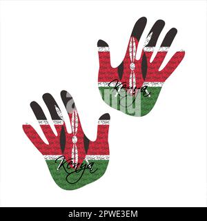 Hand drawn vector illustration with kenya flag pattern great for poster, magazine and web design Stock Vector