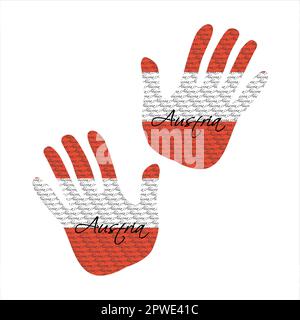 Hand drawn vector illustration with austria flag pattern great for poster, magazine and clothes design Stock Vector