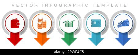 Banking icon set, miscellaneous pointer icons such as wallet, money, diagram and safe for webdesign and mobile applications, modern design infographic Stock Vector