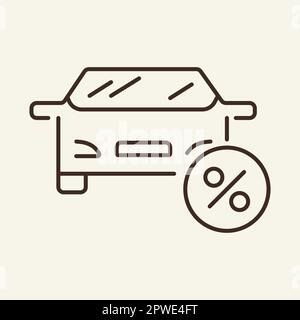 Car loan line icon Stock Vector