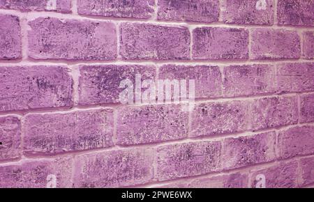 Purple Grape Colored Grunge Brick Wall in Diminishing Perspective Stock Photo