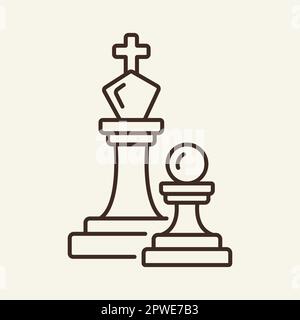 Chess line icon Stock Vector