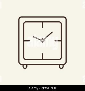 Digital alarm clock line icon Stock Vector
