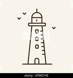 Lighthouse line icon Stock Vector