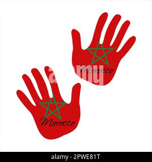 morocco flag hand vector great for poster, magazine and clothes design Stock Vector