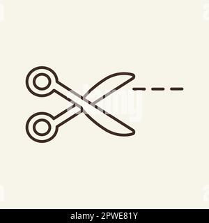 Scissors line icon Stock Vector