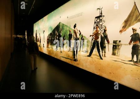 Alicante, Spain- April 14, 2023: Terracota Army exhibition in the Archaeological Museum of Alicante Stock Photo