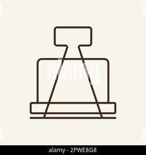 Office clip line icon Stock Vector
