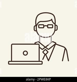 Programmer line icon Stock Vector