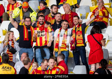Brussels, Belgium. 30th Apr, 2023. Mechelen's supporters pictured before the Belgian Cup final (Croky Cup) match between Belgian first league soccer teams KV Mechelen and RAFC Antwerp, Sunday 30 April 2023 at the King Baudouin stadium in Brussels. BELGA PHOTO JASPER JACOBS Credit: Belga News Agency/Alamy Live News Stock Photo