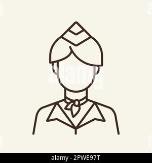 Stewardess line icon Stock Vector