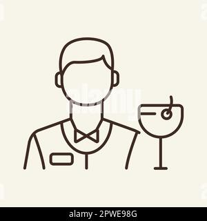 Barman line icon Stock Vector