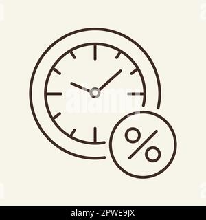 Loan timing line icon Stock Vector