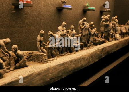 Alicante, Spain- April 14, 2023: Terracota Army exhibition in the Archaeological Museum of Alicante Stock Photo