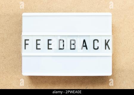 Lightbox with word feedback on wood background Stock Photo