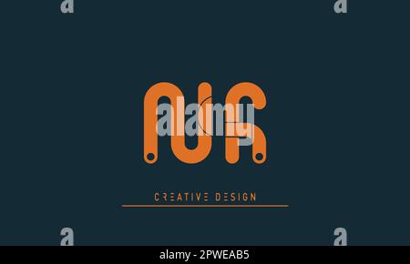 Alphabet letters Modern Creative logo NF , FN Stock Vector