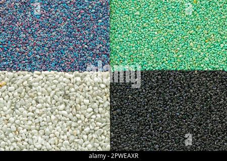 Multi coloured grains floor and wall surface pattern texture background Stock Photo
