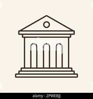 Bank line icon Stock Vector