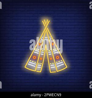 Wigwam neon sign Stock Vector