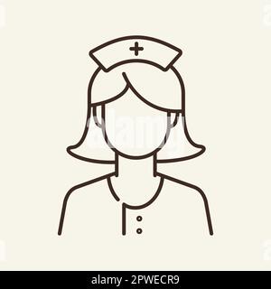 Medical nurse line icon Stock Vector