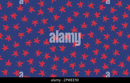 Vector background of four-way continuous seamless maple leaf pattern Stock Vector