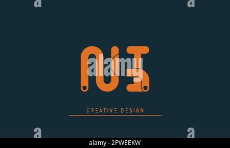 Alphabet letters Modern Creative logo NI , IN Stock Vector