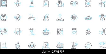 Global economy linear icons set. Interconnectedness, Trade, Exchange, Interdependence, Competition, Inflation, Growth line vector and concept signs Stock Vector