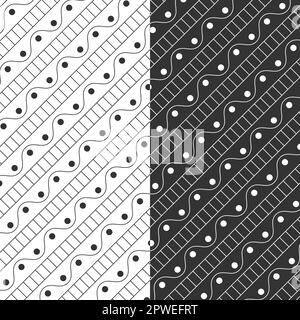 Modern minimalist pattern background with dots and wavy lines Stock Vector