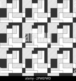 Abstract geometric seamless pattern background on puzzle style Stock Vector