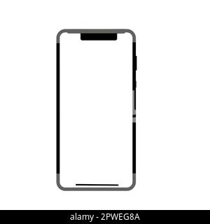 Realistic model of cell phone with empty screen isolated on white background Stock Photo