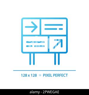 Directional sign pixel perfect gradient linear vector icon Stock Vector