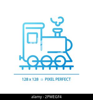 Steam locomotive pixel perfect gradient linear vector icon Stock Vector