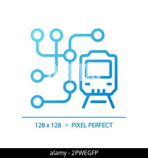 Metro map pixel perfect gradient linear vector icon Stock Vector