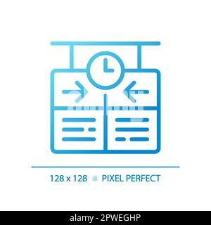 Timetable pixel perfect gradient linear vector icon Stock Vector