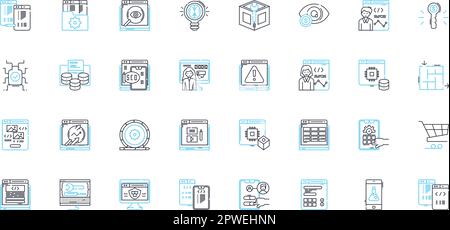 Brand marketing linear icons set. Positioning, Differentiation, Branding, Identity, Targeting, Messaging, Perception line vector and concept signs Stock Vector