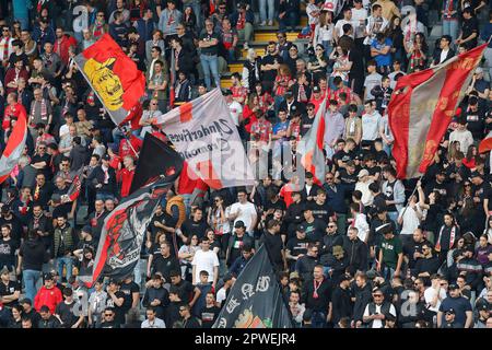 Stadio Giovanni Zini, Cremona, Italy. 30th Apr, 2023. Serie A Football; Cremonese versus Hellas Verona; Supporters of Cremonese Credit: Action Plus Sports/Alamy Live News Stock Photo