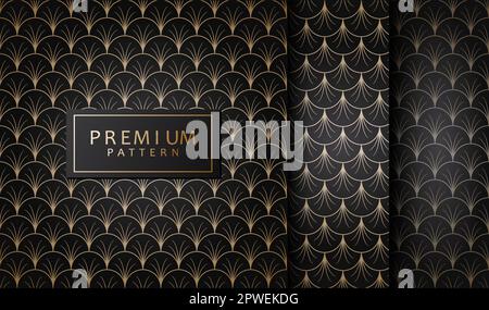 luxury golden minimalistic seamless geometric patterns collection Stock Vector