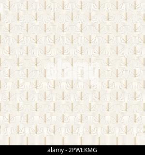 Seamless pattern background with curved lines in Japanese style Stock Vector