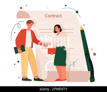 People make contract Stock Vector