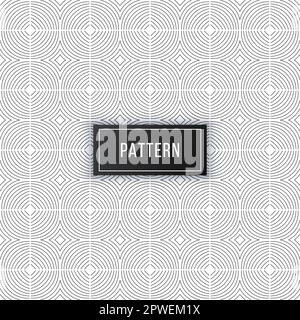 seamless geometric pattern with spiral, wavy, curved thin lines Stock Vector